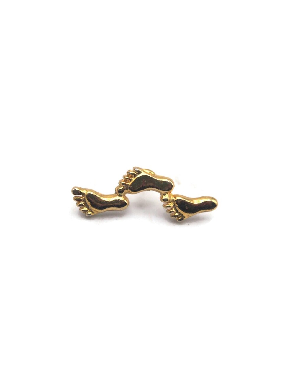 Vintage Gold Tone 3 Footsteps Pin Walking With The Lord Religious Lapel Pin.
